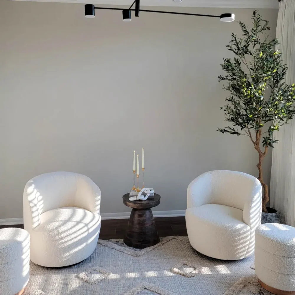Årcla Boucle Swivel Barrel Chair