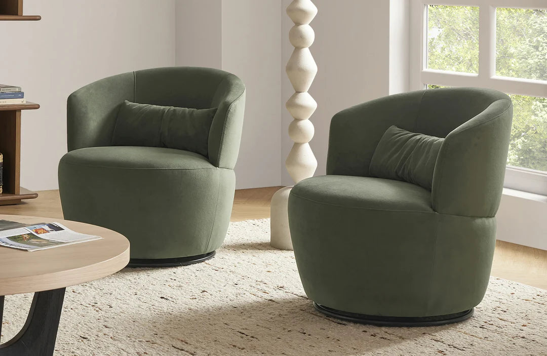 Årcla Boucle Swivel Barrel Chair