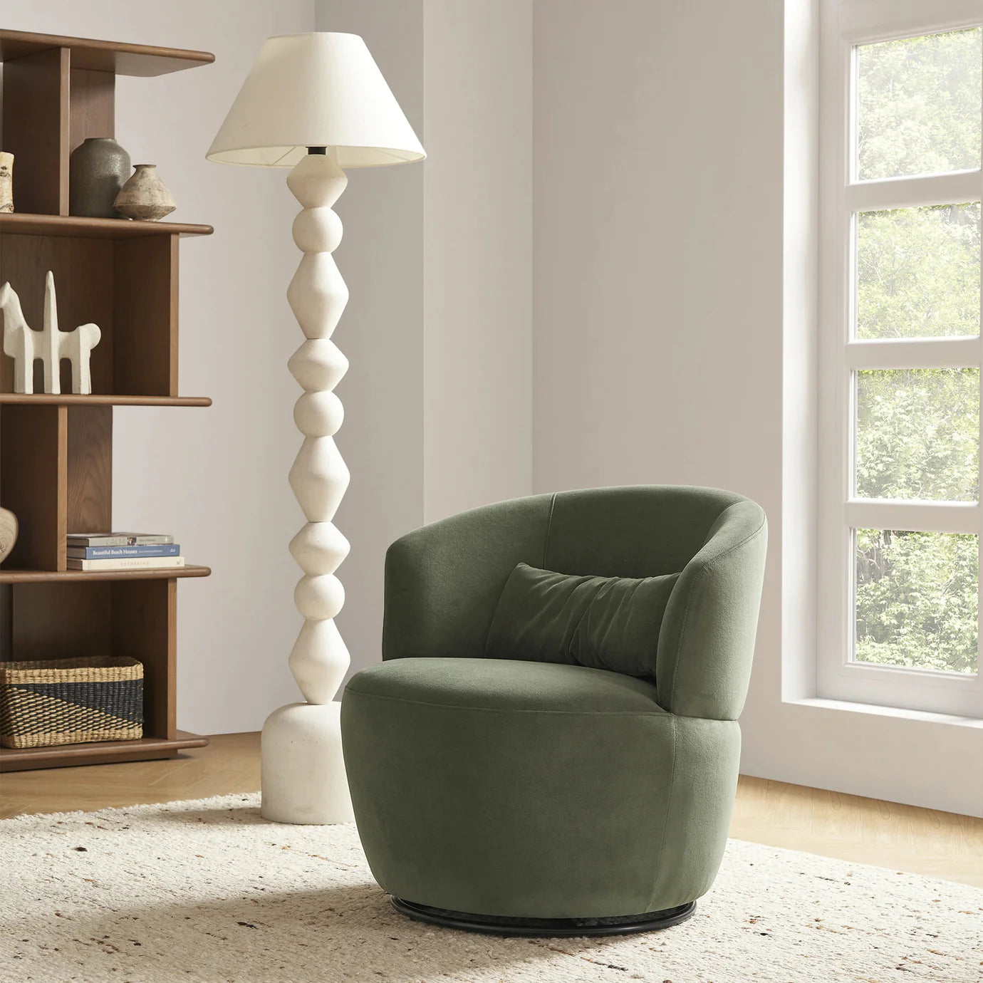 Årcla Boucle Swivel Barrel Chair