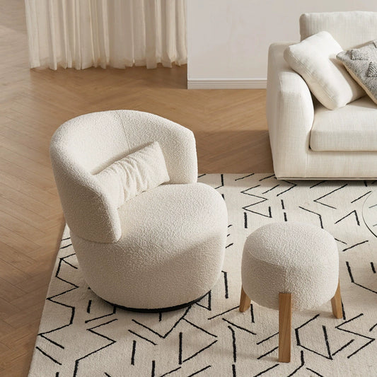 Årcla Boucle Swivel Barrel Chair