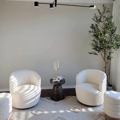 Årcla Boucle Swivel Barrel Chair