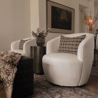 Årcla Boucle Swivel Barrel Chair