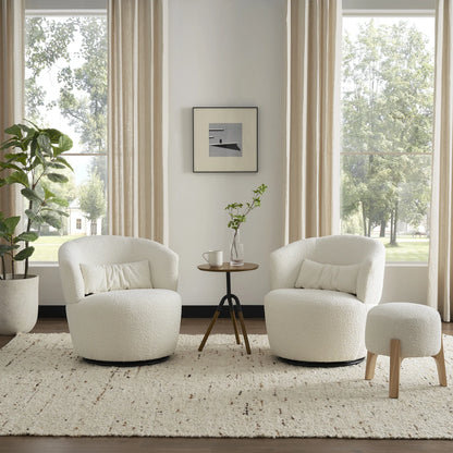 Årcla Boucle Swivel Barrel Chair